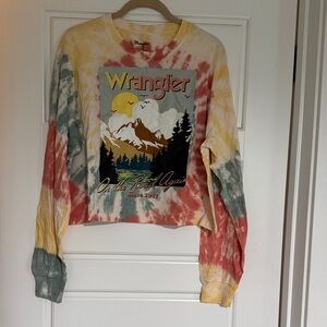 Wrangler Tie-Dye Crewneck Sweater — Yellow, Red, Green